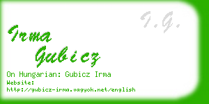 irma gubicz business card